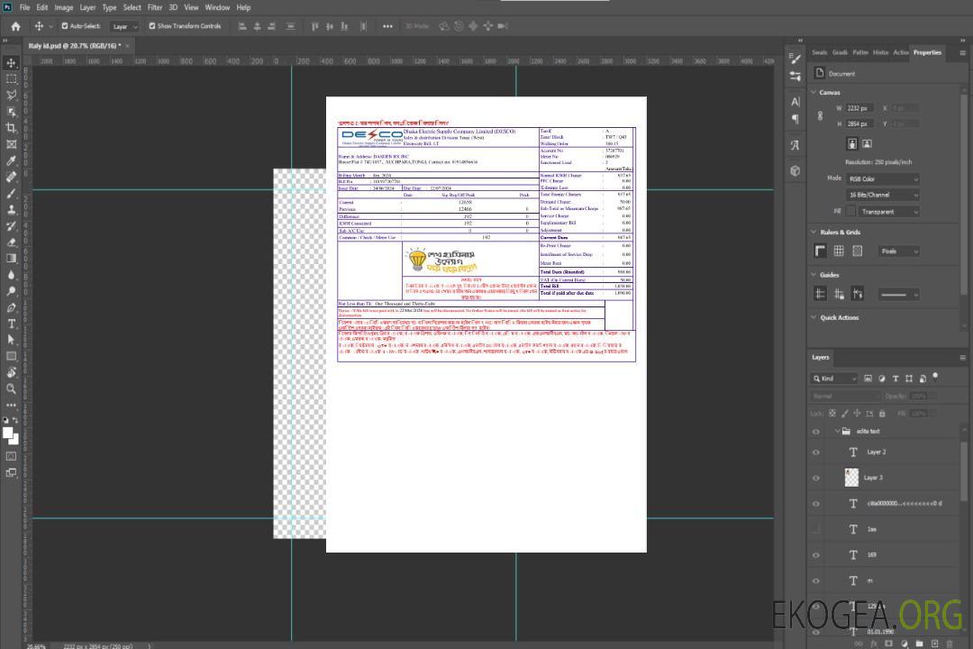 Modèle Word et PDF de facture de services publics d'entreprise INDIA DECO template